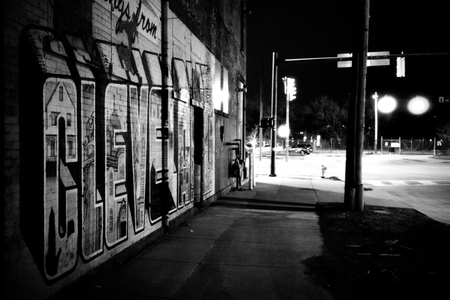A mural and an intersection.